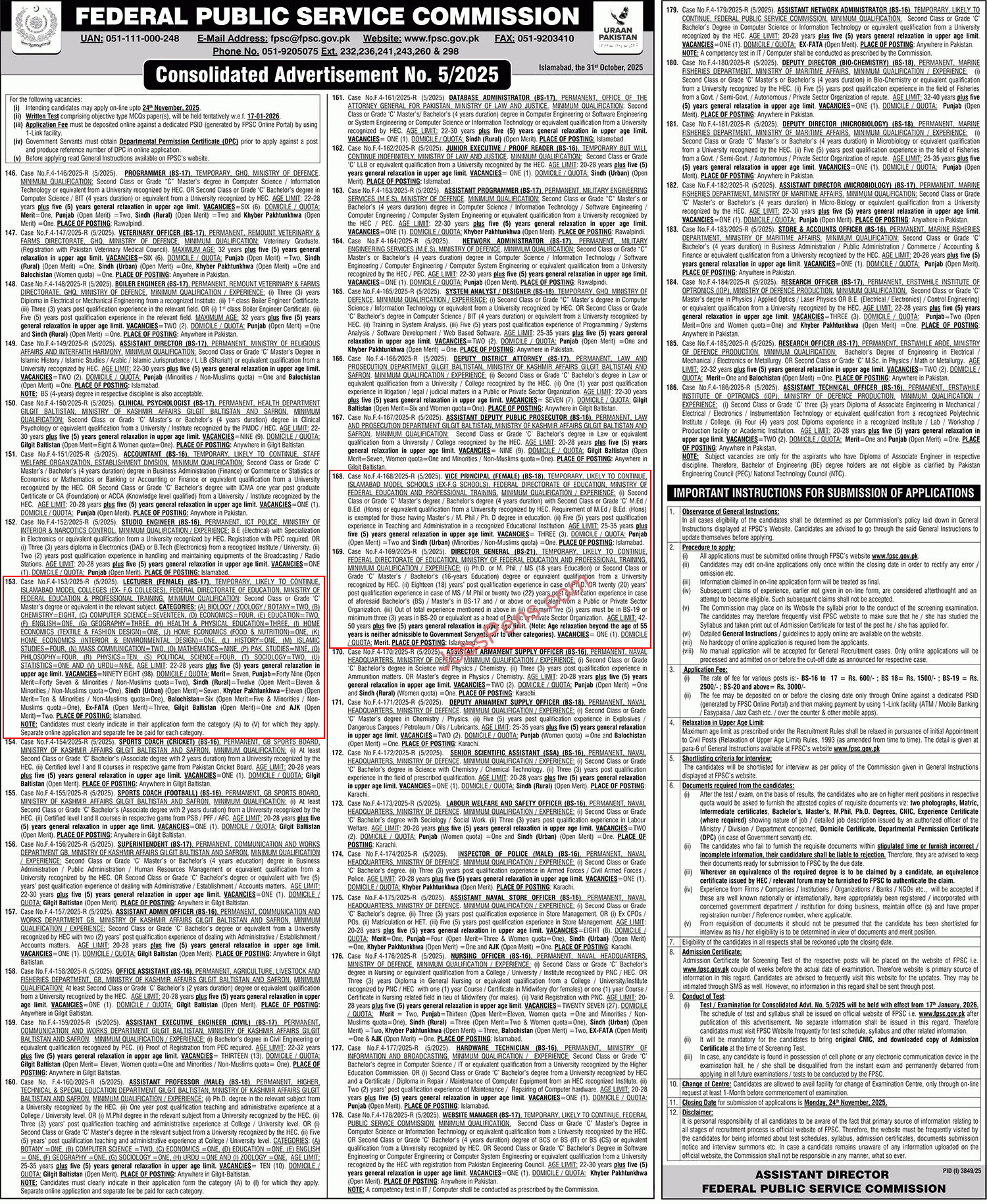 Federal Directorate of Education Jobs 2025